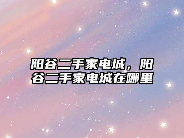 陽谷二手家電城，陽谷二手家電城在哪里