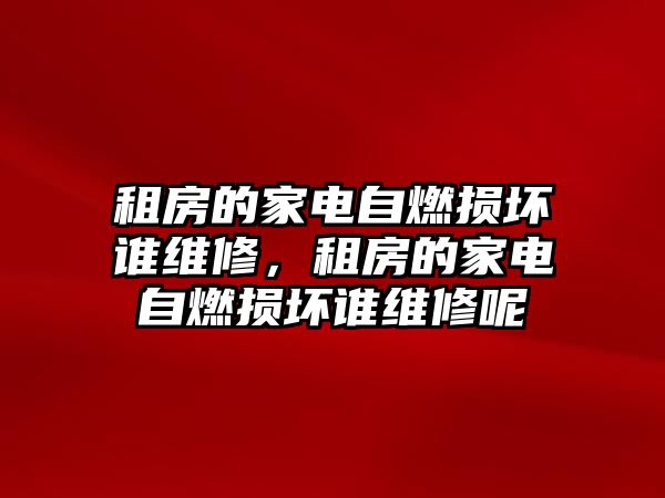 租房的家電自燃損壞誰維修，租房的家電自燃損壞誰維修呢