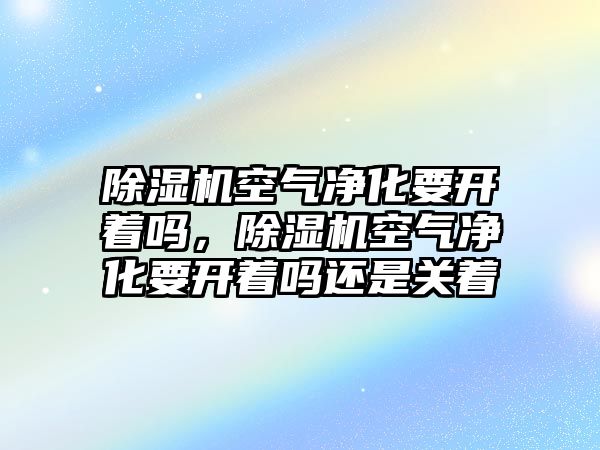 除濕機空氣凈化要開著嗎，除濕機空氣凈化要開著嗎還是關著