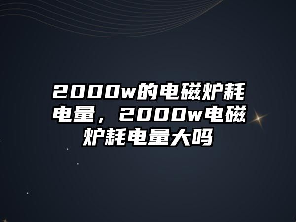 2000w的電磁爐耗電量，2000w電磁爐耗電量大嗎